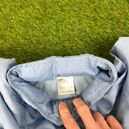 00s Nike Piping Tracksuit Jacket + Joggers Set Baby Blue Large