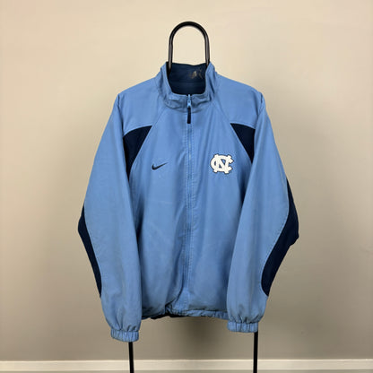 90s Nike UNC Reversible Fleece Coat Jacket Blue Large