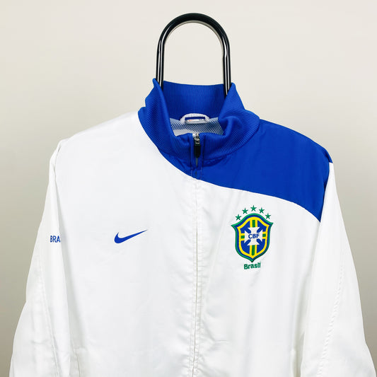 90s Nike Brazil Windbreaker Jacket White Medium