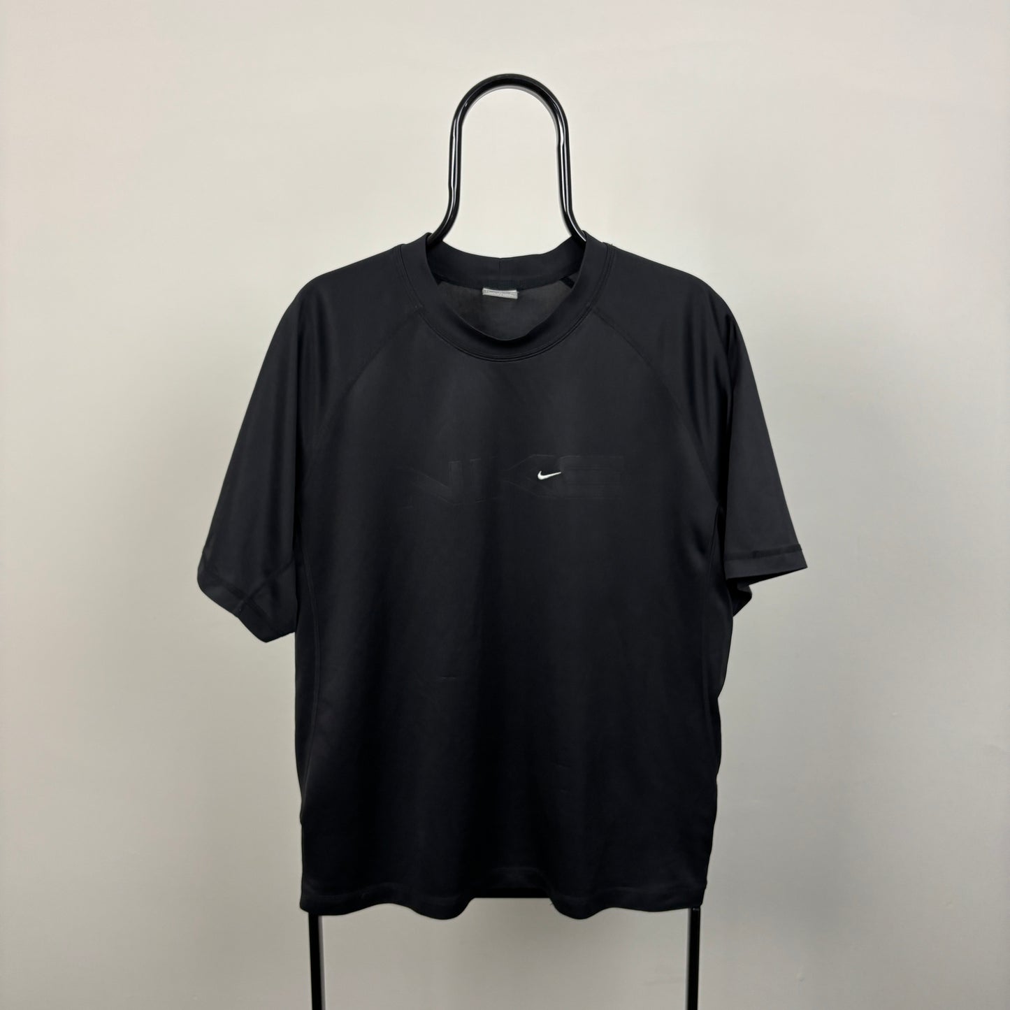 00s Nike Football Shirt T-Shirt Black Large