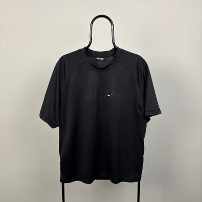 00s Nike Football Shirt T-Shirt Black Large