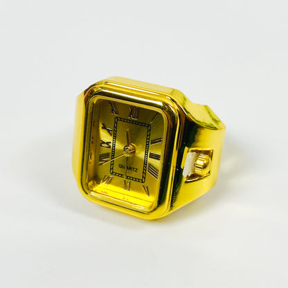 Retro Adjustable Watch Ring Gold