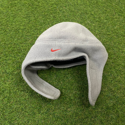 00s Nike Fleece Dog Ear Flap Hat Grey