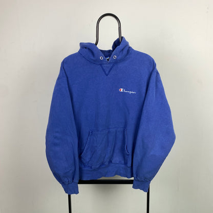 Retro Champion Reverse Weave Hoodie Blue XL