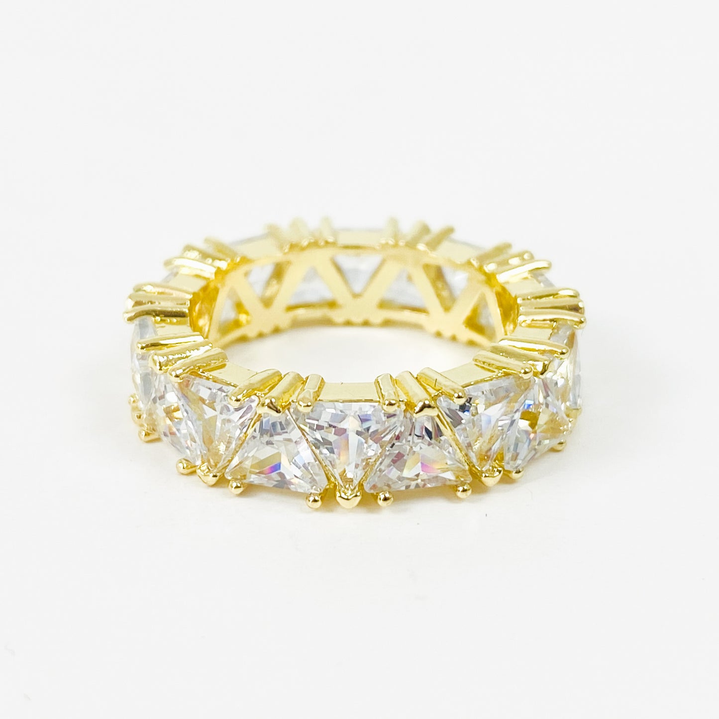 Vintage Cut Gemstone Band Ring Gold