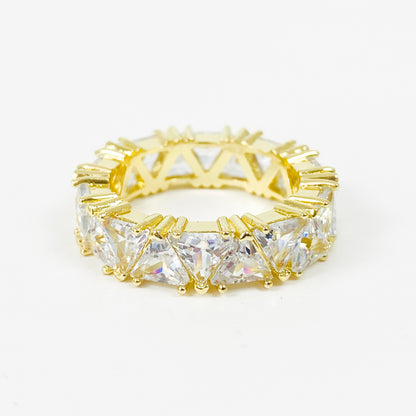 Vintage Cut Gemstone Band Ring Gold