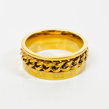 Retro Vintage Cuban Link Ring Gold