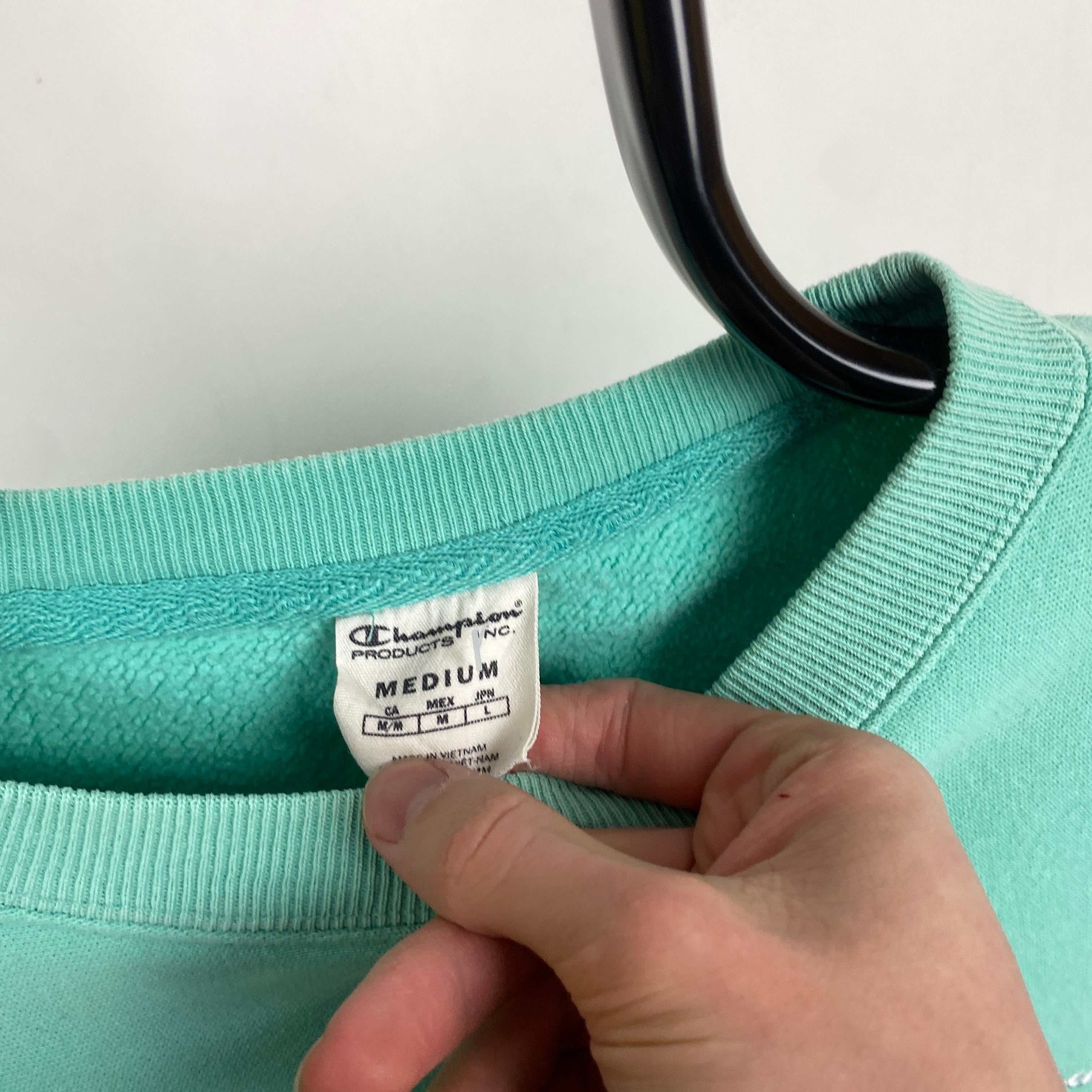 Champion sweater teal bag best sale