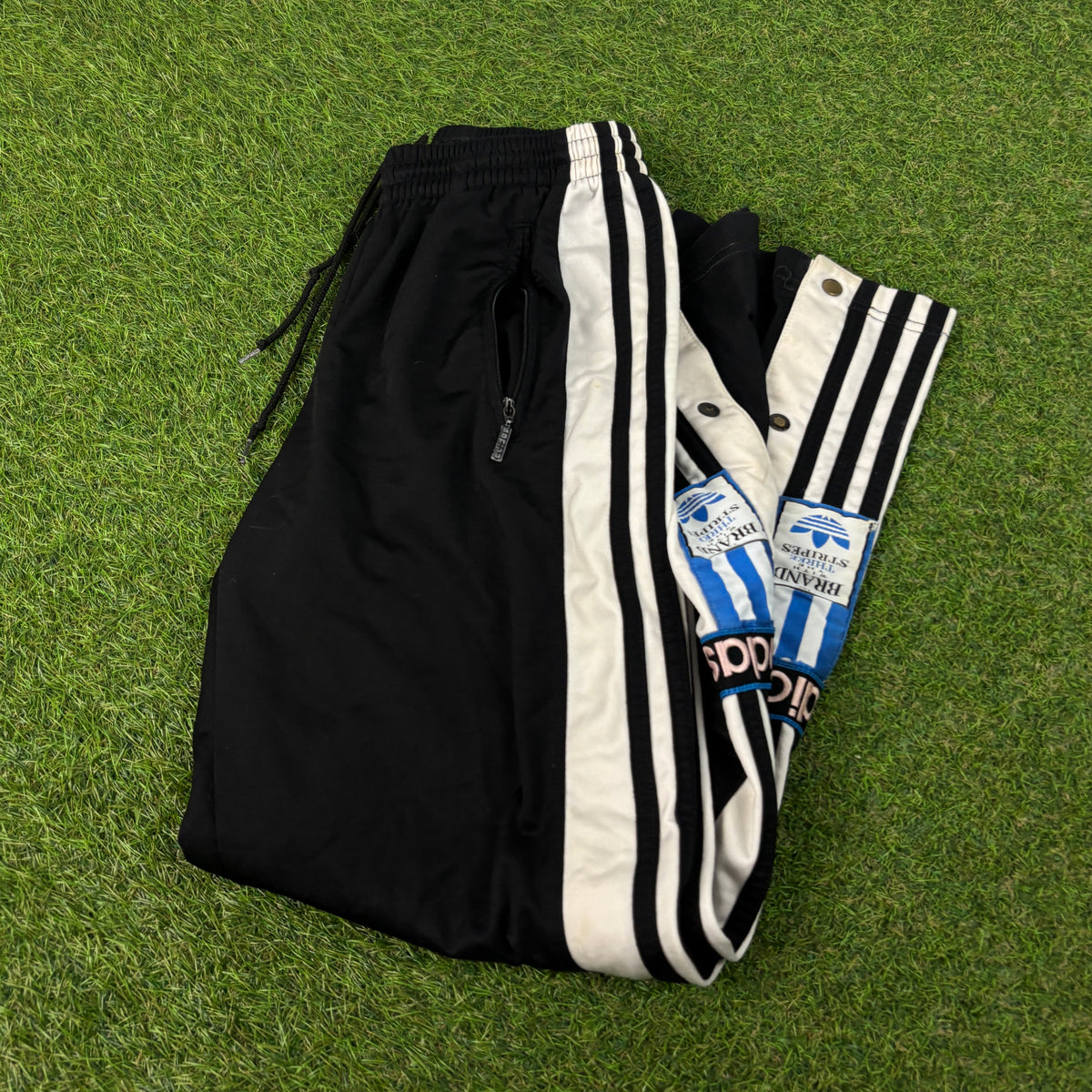 90s Adidas Popper Joggers Black Small