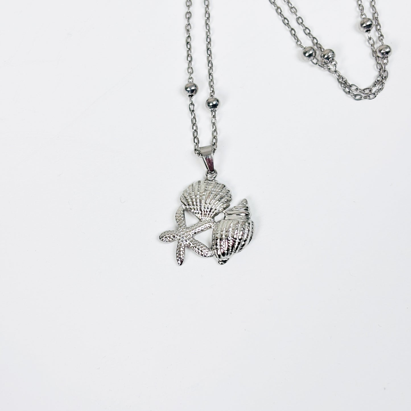 Seashell Charm Necklace Stainless Steel