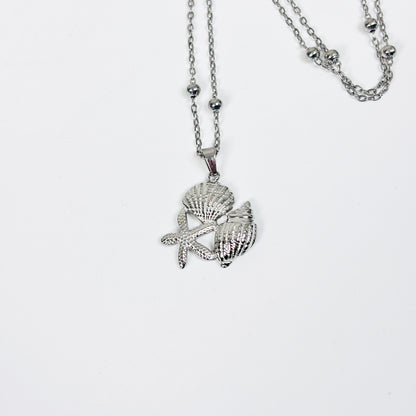 Seashell Charm Necklace Stainless Steel