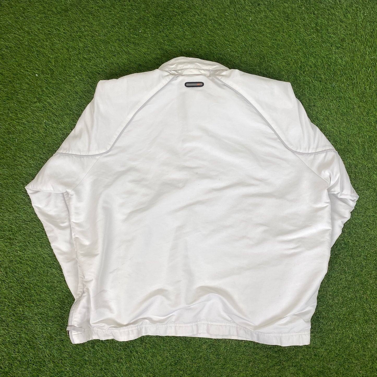 90s Nike Piping Tracksuit Set Jacket + Joggers White XL