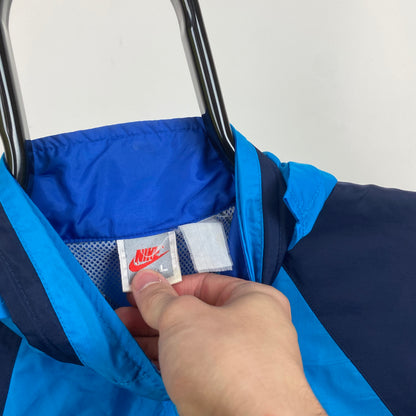 90s Nike Windbreaker Jacket Blue Large