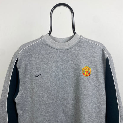 00s Nike Manchester United Football Sweatshirt Grey Small