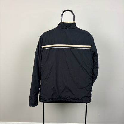 00s Nike Reversible Puffer Jacket Black Blue Large
