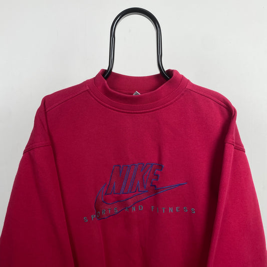 90s Nike Sweatshirt Red Medium