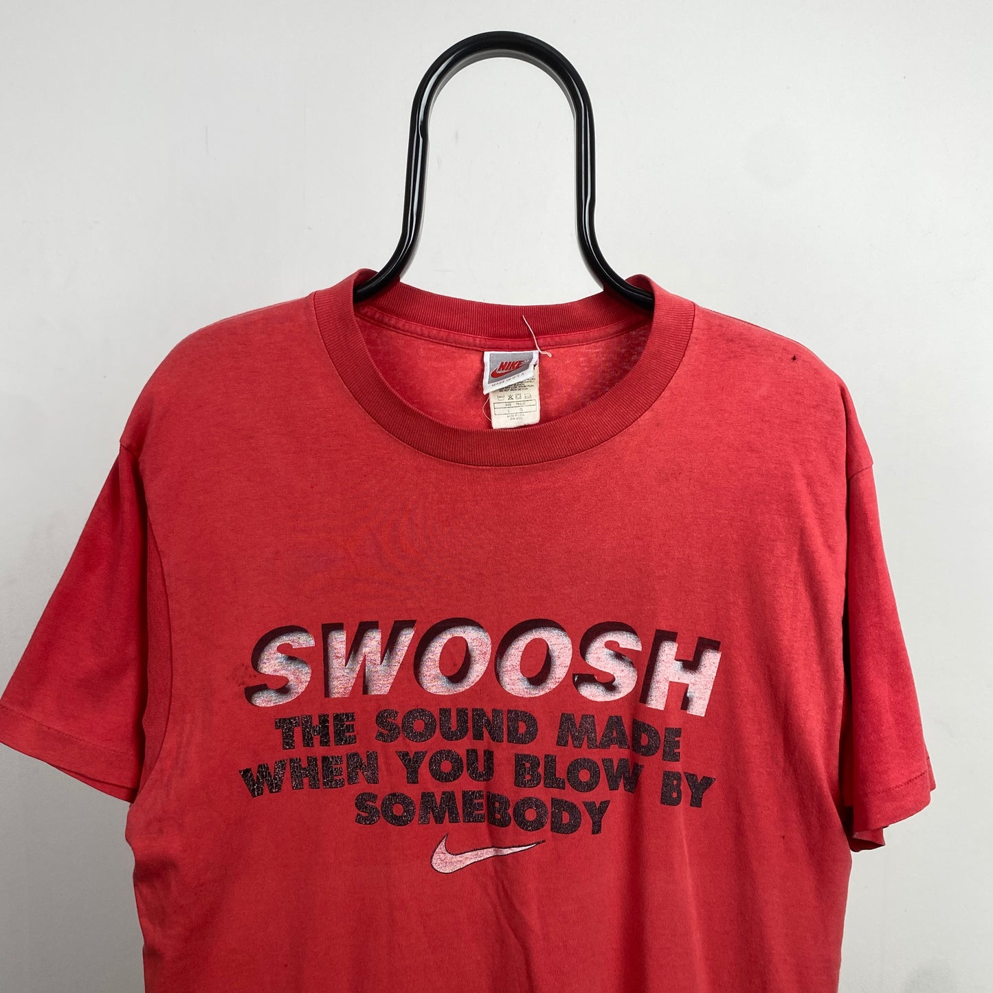 90s Nike Swoosh T-Shirt Red Large