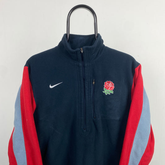 00s Nike England Rugby Therma-Fit Fleece Sweatshirt Blue Small