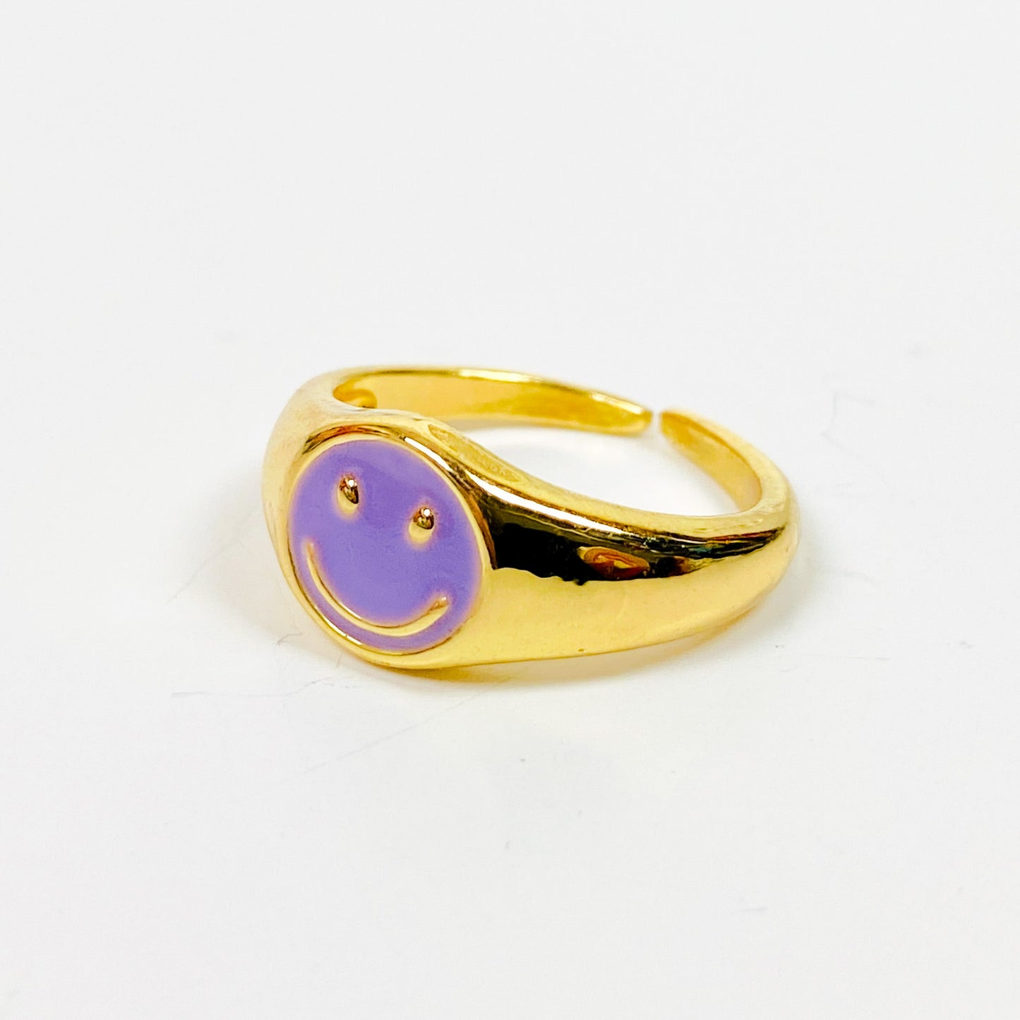 Retro Vintage Smiley Ring Gold