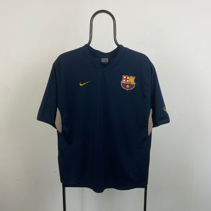 90s Nike Barcelona Football Shirt T-Shirt Blue Large