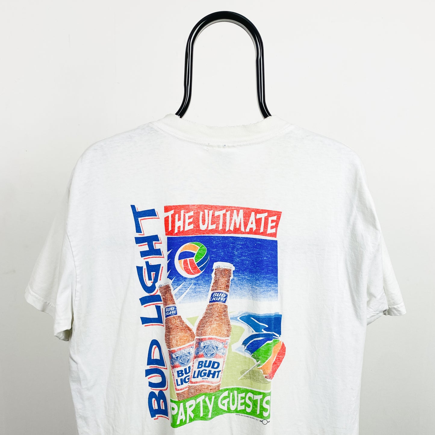 Retro 90s Gildan Bud Light T-Shirt White Large