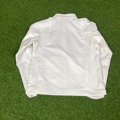 90s Nike Sphere Dry Windbreaker Jacket + Joggers Set White Womens Medium