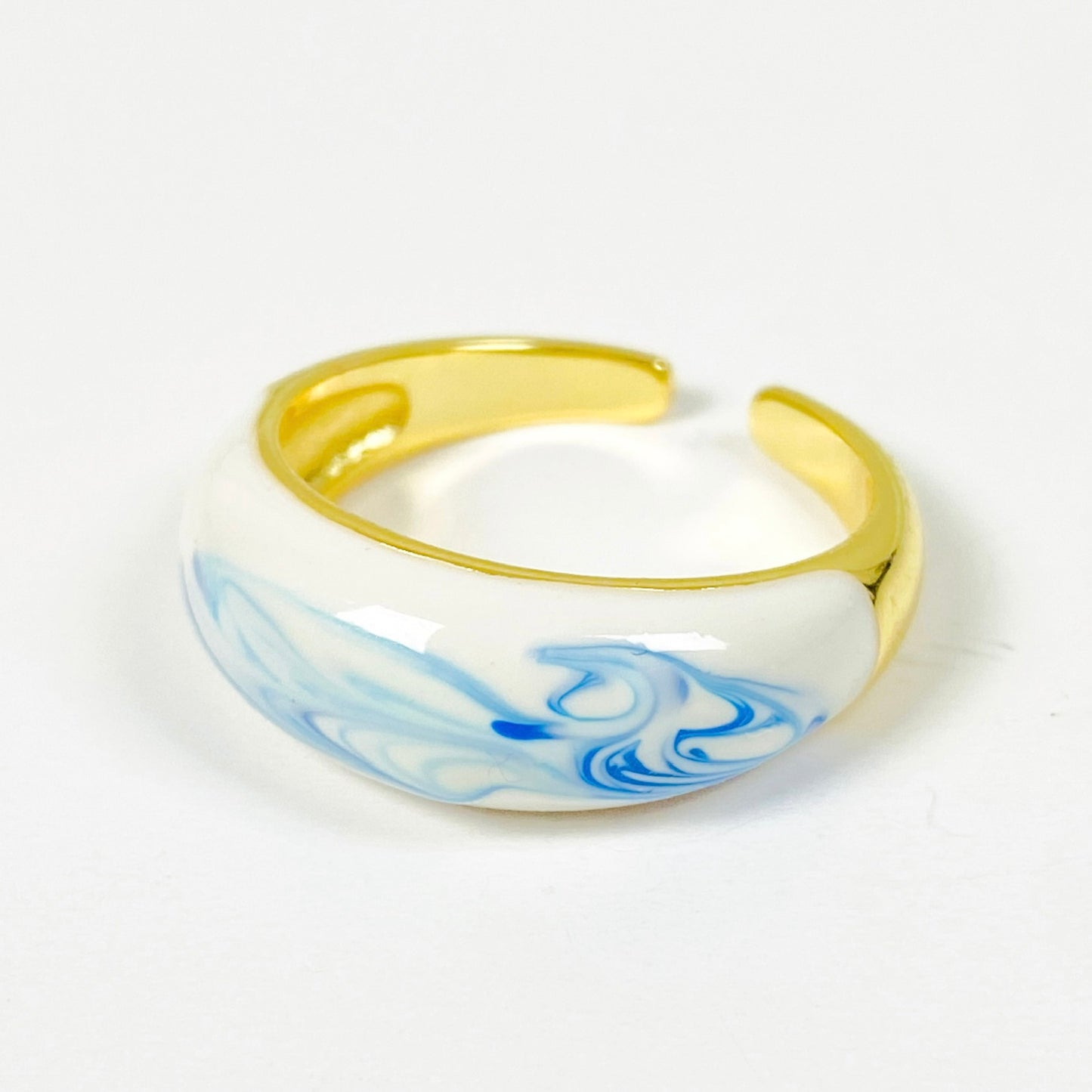 Vintage Enamel Dome Ring Gold