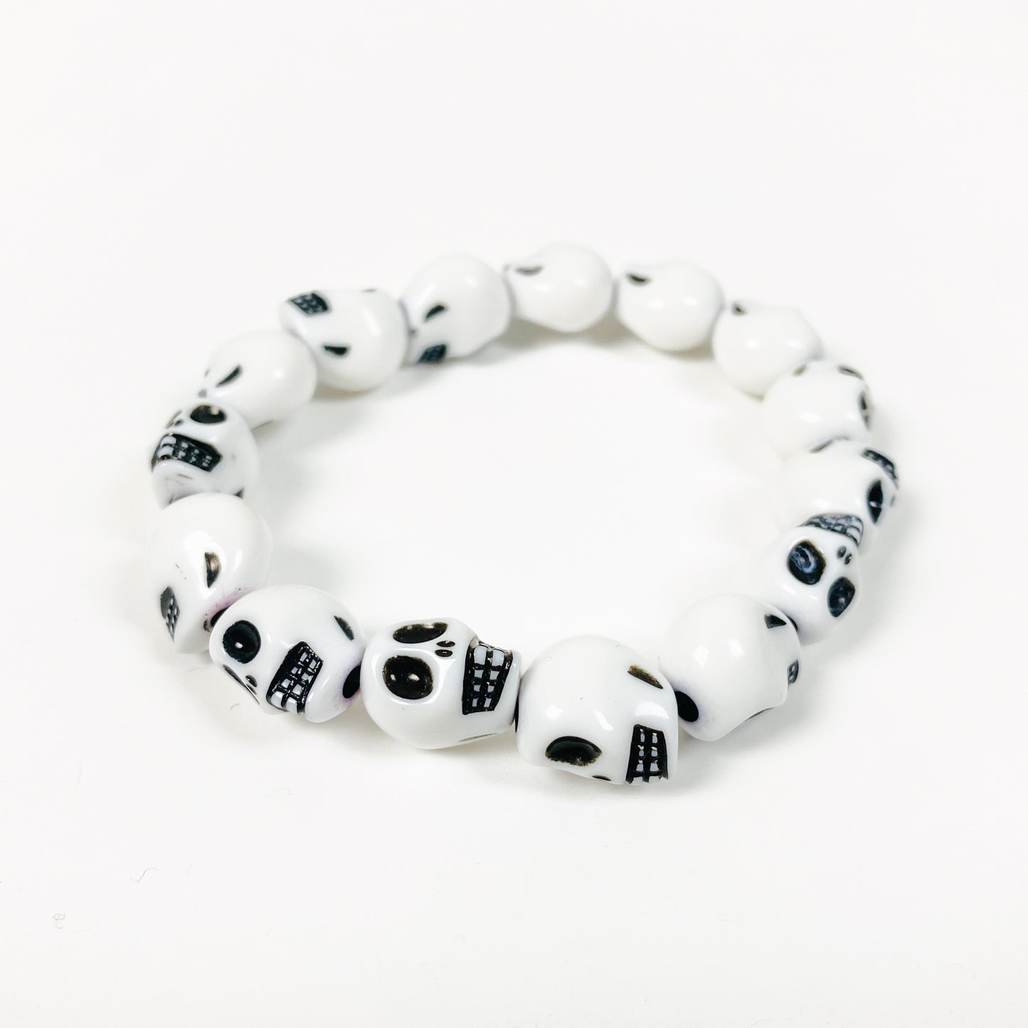 Retro Skull Bracelet White