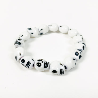 Retro Skull Bracelet White