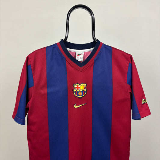 90s Nike Barcelona Football Shirt T-Shirt Red Small