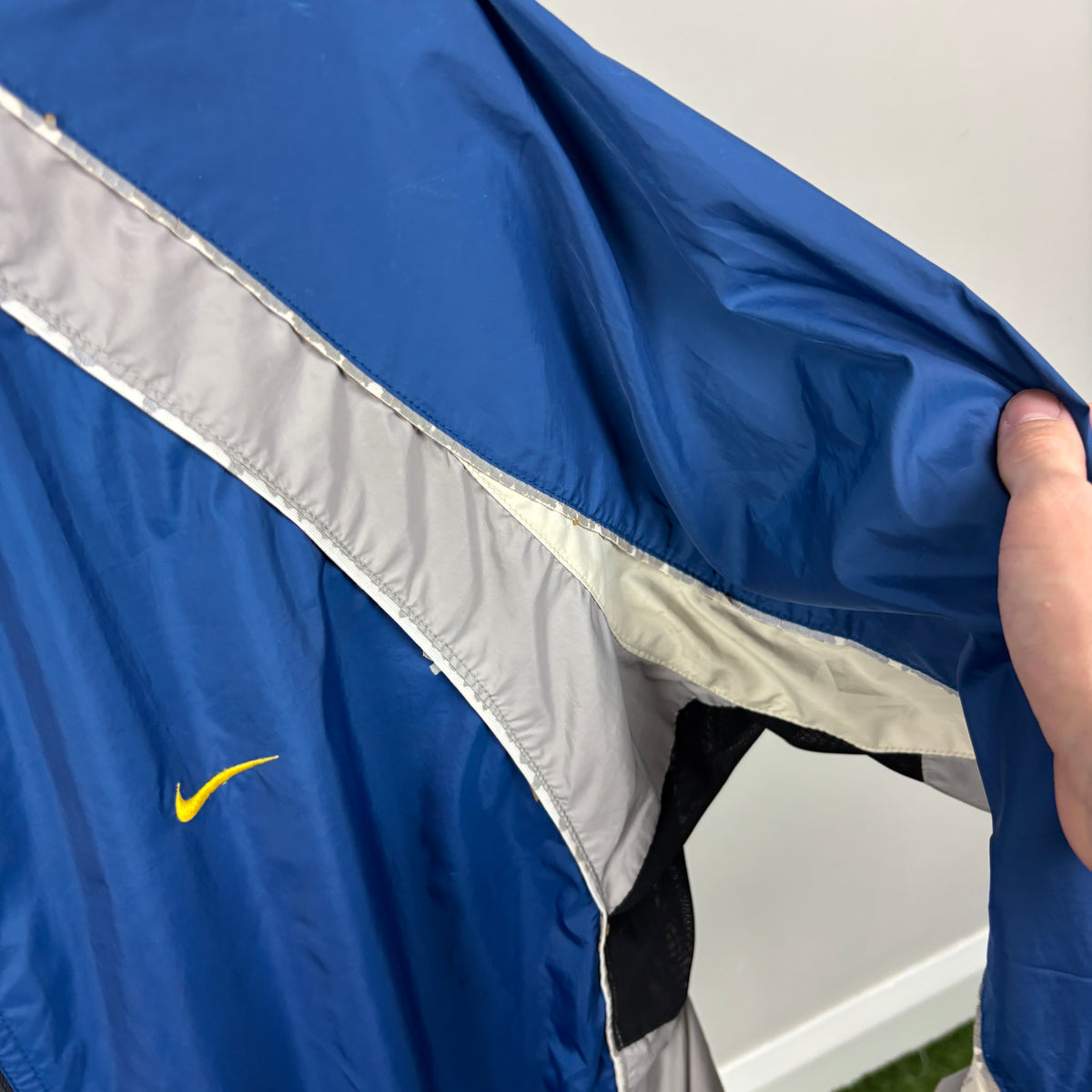 90s Nike Reflective Windbreaker Jacket Blue Large