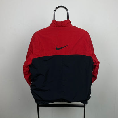 90s Nike Reversible Fleece Puffer Jacket Red Small