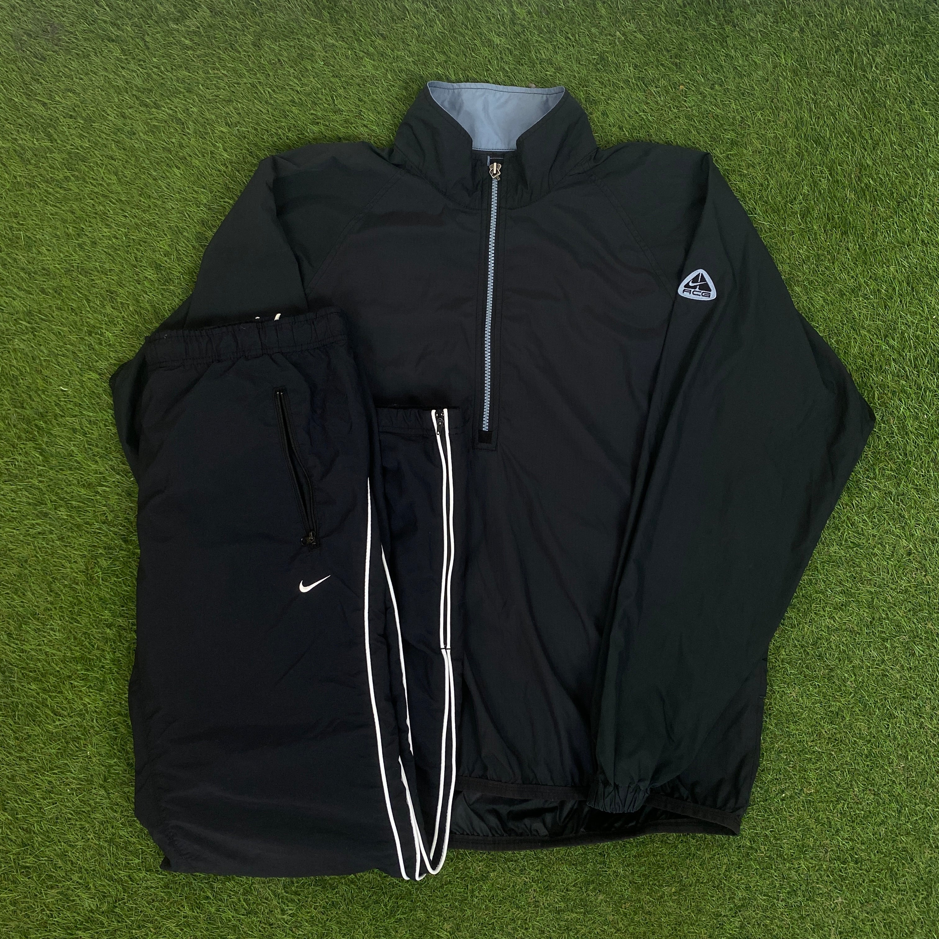 00s Nike ACG Waterproof Windbreaker Jacket + Joggers Set Black