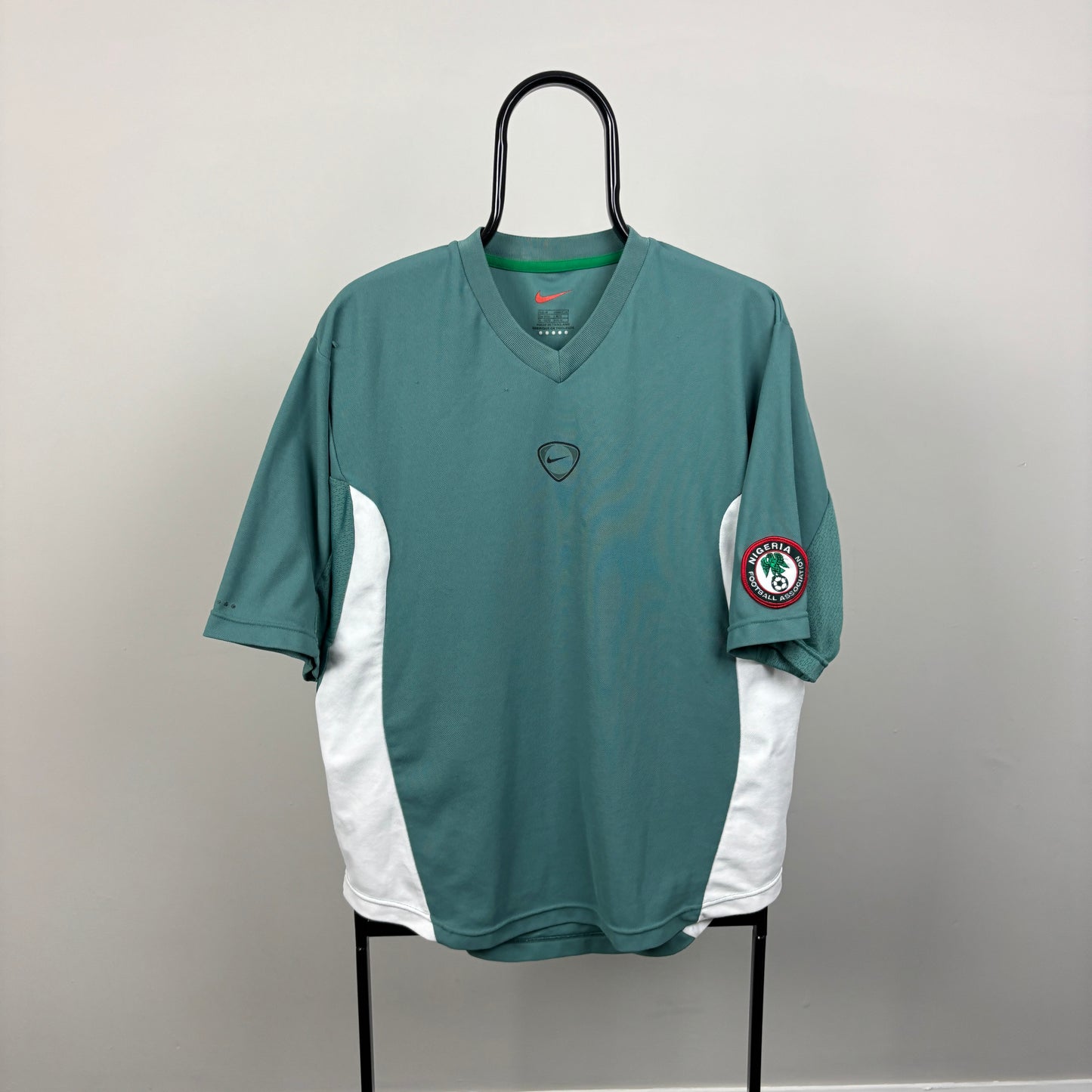 00s Nike Nigeria Football Shirt T-Shirt Green Medium