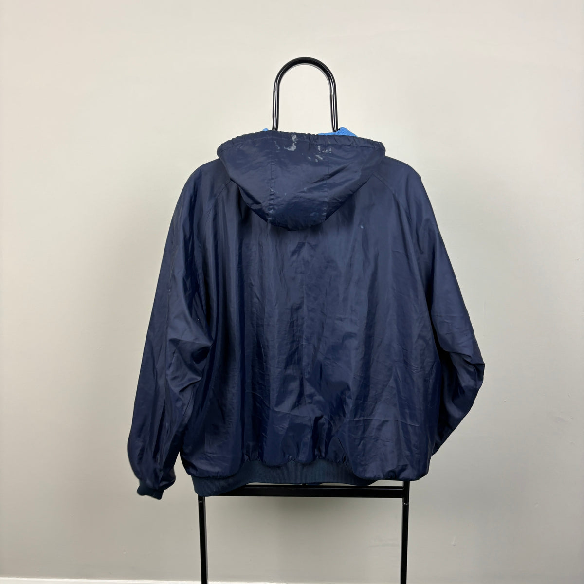 90s Nike Reversible Fleece Coat Jacket Blue Large