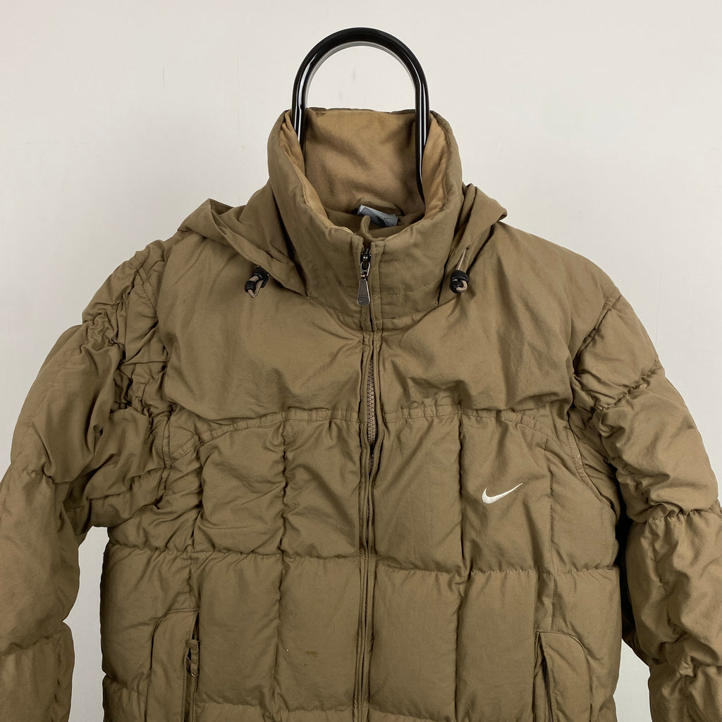 90s Nike Quilted Puffer Jacket Brown XS