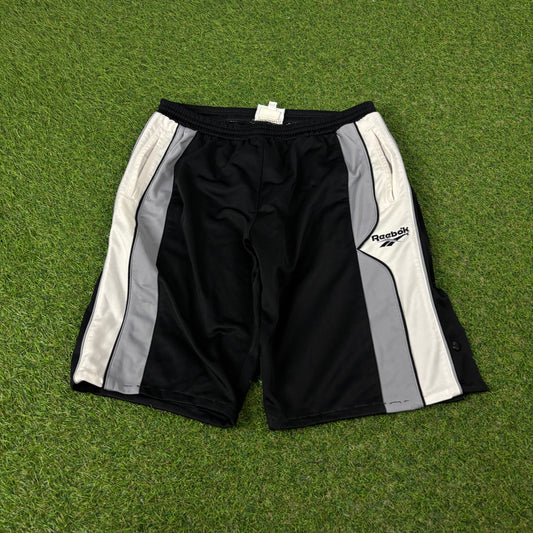 90s Reebok Popper Shorts Black Large