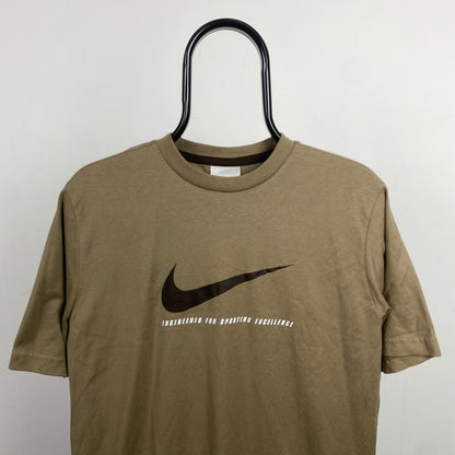 00s Nike Swoosh T-Shirt Brown Medium