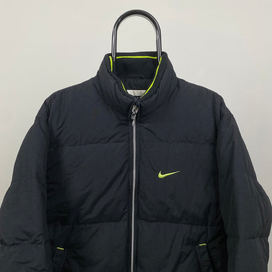 90s Nike Puffer Jacket Black Medium