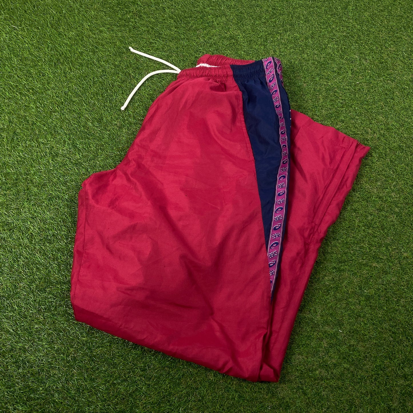 00s Asics Piping Joggers Red Large