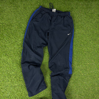 00s Nike Windbreaker Jacket + Joggers Set Blue Medium