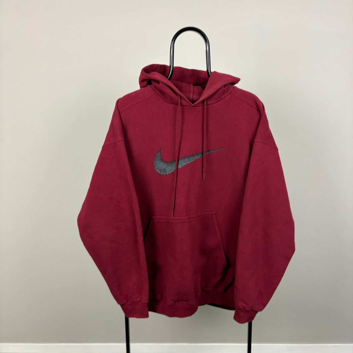 90s Nike Swoosh Hoodie Red Large
