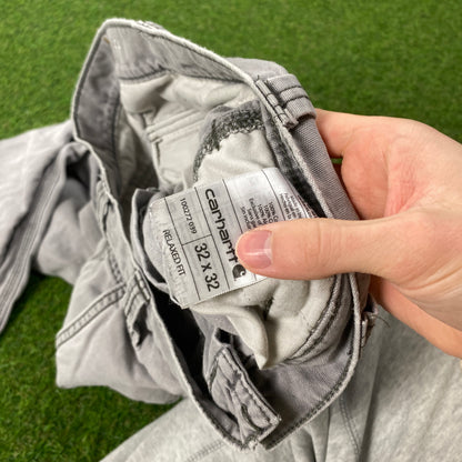 00s Carhartt Workwear Trousers Joggers Grey Medium