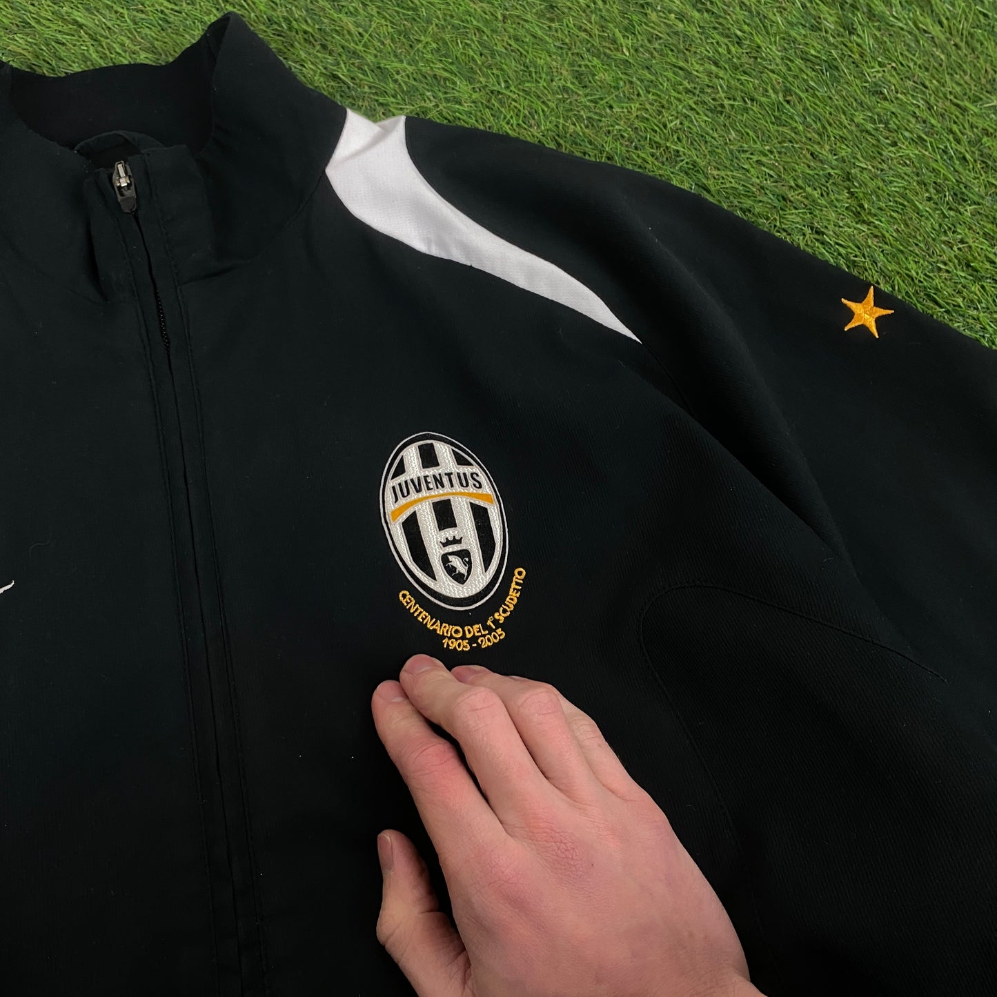 00s Nike Juventus Piping Tracksuit Jacket + Joggers Set Black Large