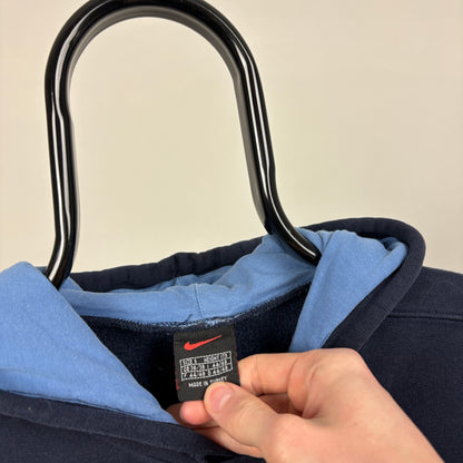 90s Nike Hoodie Blue Small