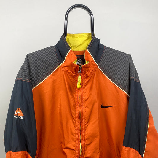90s Nike ACG Packable Windbreaker Jacket Orange Large