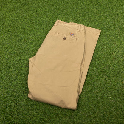 Retro Dickies Cargo Trousers Joggers Brown Small