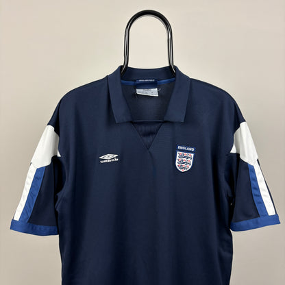 00s Umbro England Football Shirt T-Shirt Blue XXL