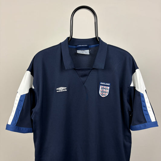 00s Umbro England Football Shirt T-Shirt Blue XXL