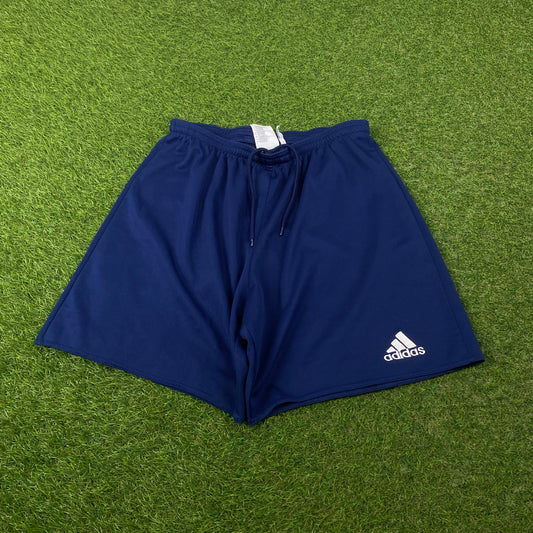 00s Adidas Football Shorts Blue Medium